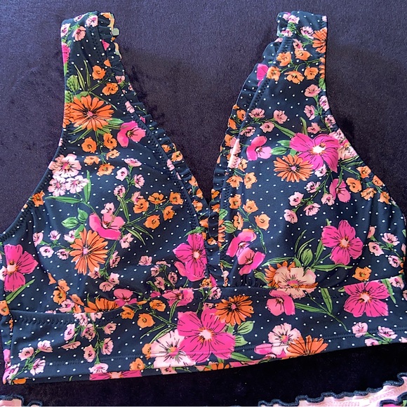 Shade & Shore Women’s Navy Floral Bikini Set Size Large - Picture 3 of 7